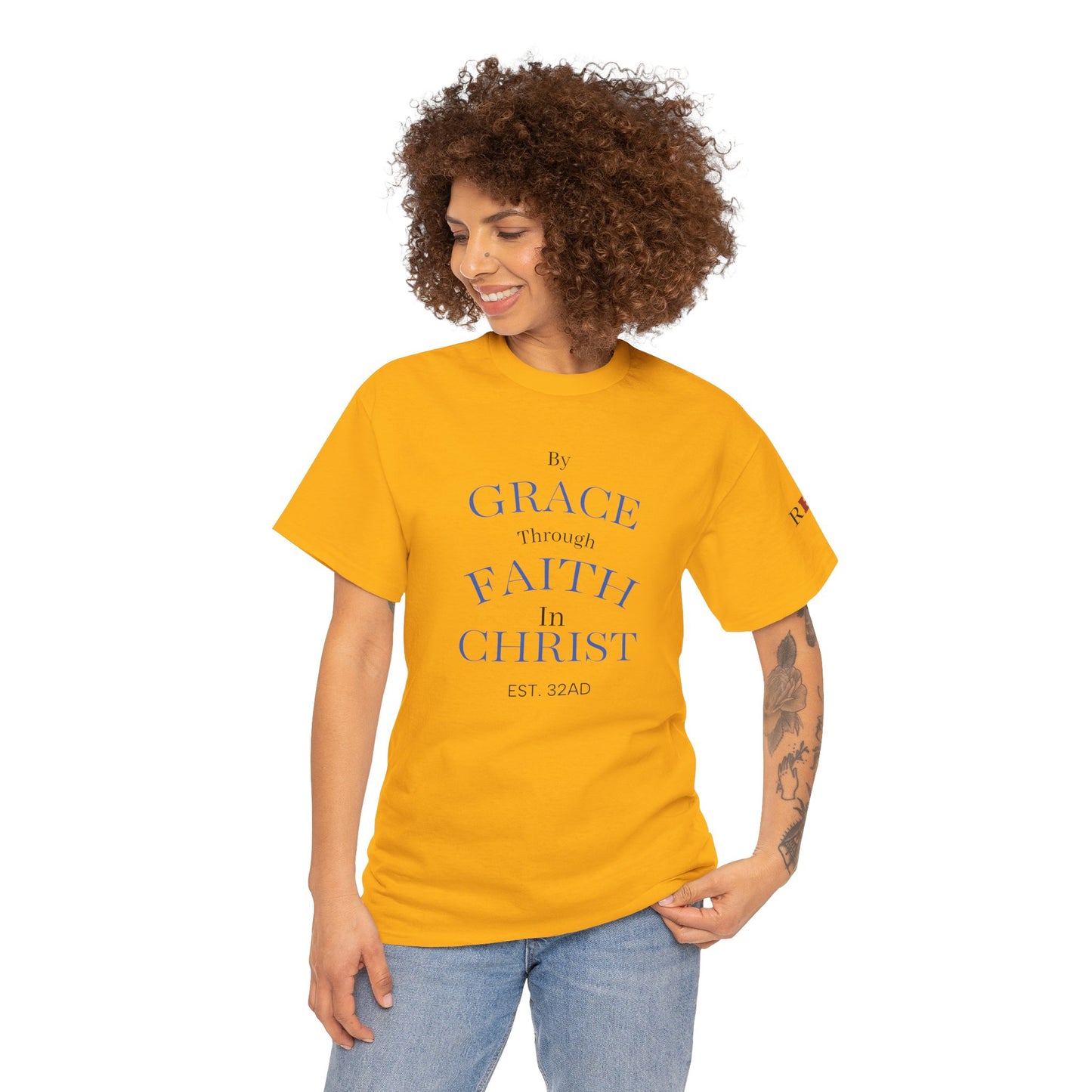 Ephesians 2:8-9 T-Shirt — "By Grace Through Faith in Christ" Christian Tee