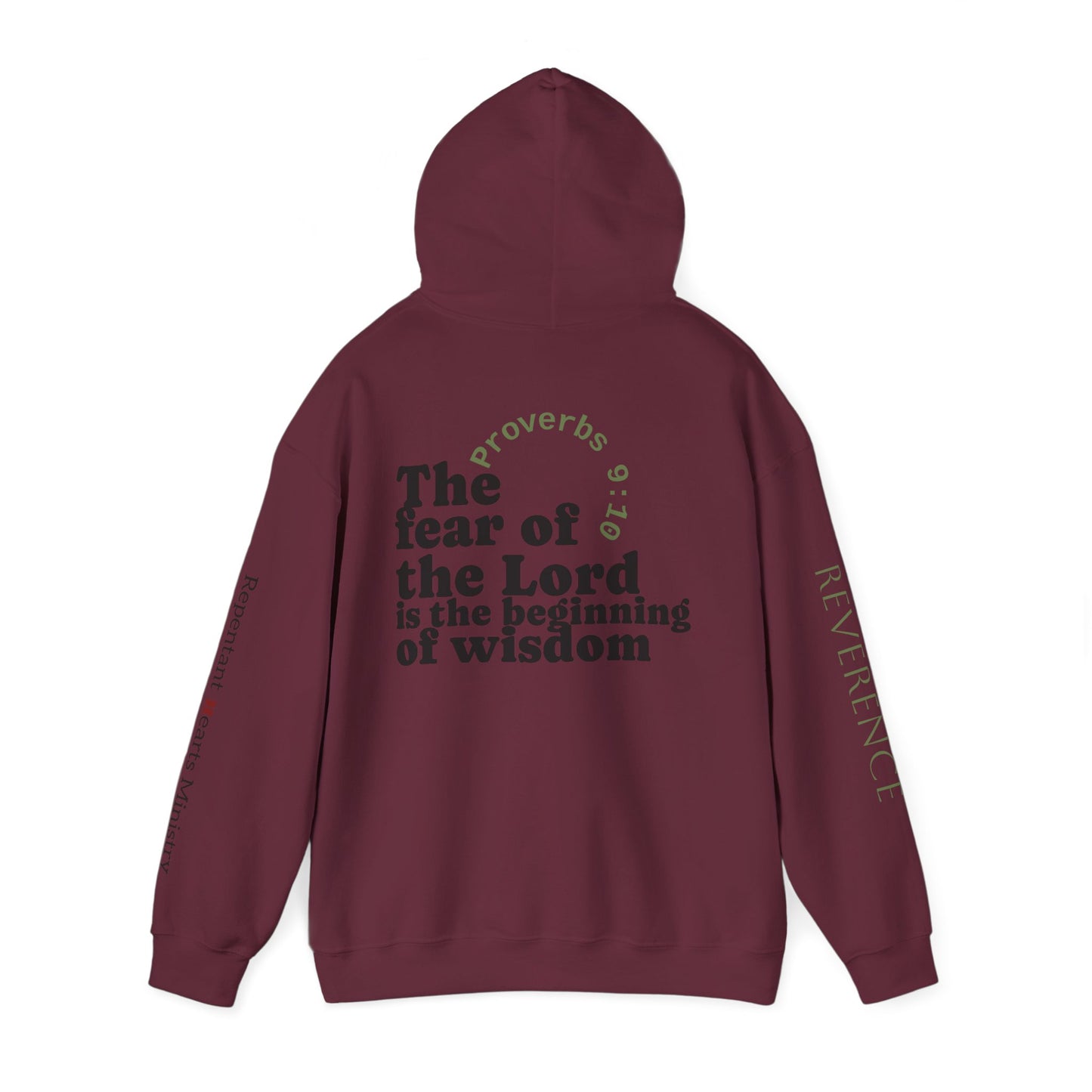 "Wisdom" Fear the Lord Proverbs 9:10 Hoodie — Scripture "Reverence"