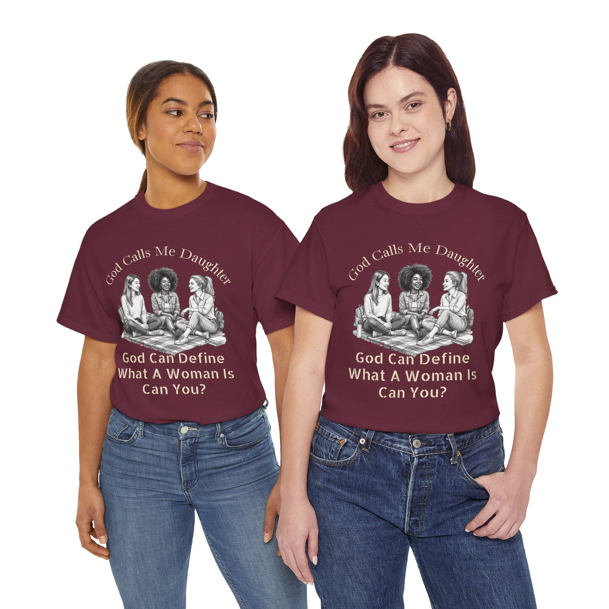 God Calls Me Daughter T-Shirt — "God Can Define What A Woman Is, Can You?" Biblical anti-woke Christian Tee