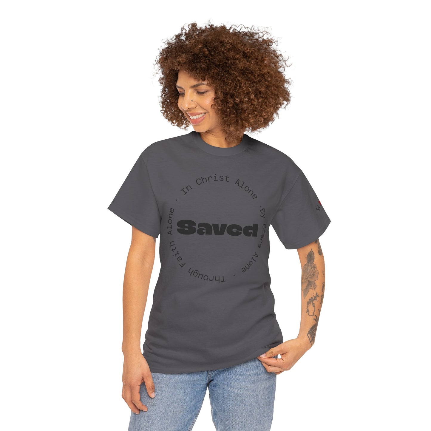 "Saved" Ephesians 2:8 T‑Shirt — Scripture back