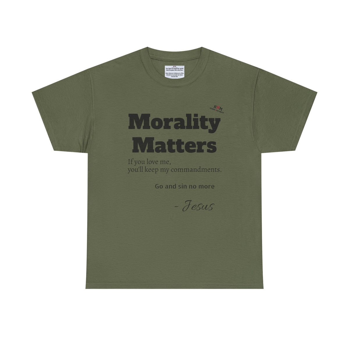 Morality Matters- Bible Scripture and John Adam's quote Unisex Heavy Cotton Tee