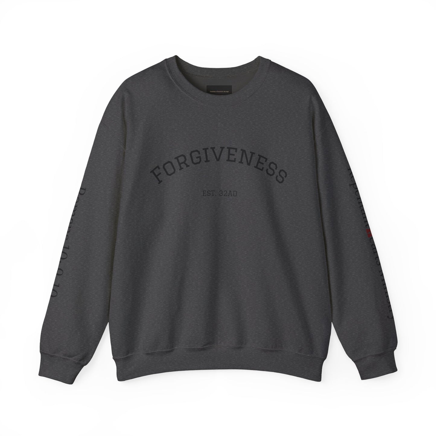 Forgiveness Crewneck Sweatshirt (Romans 10:9) — Christian Faith Verse Pullover
