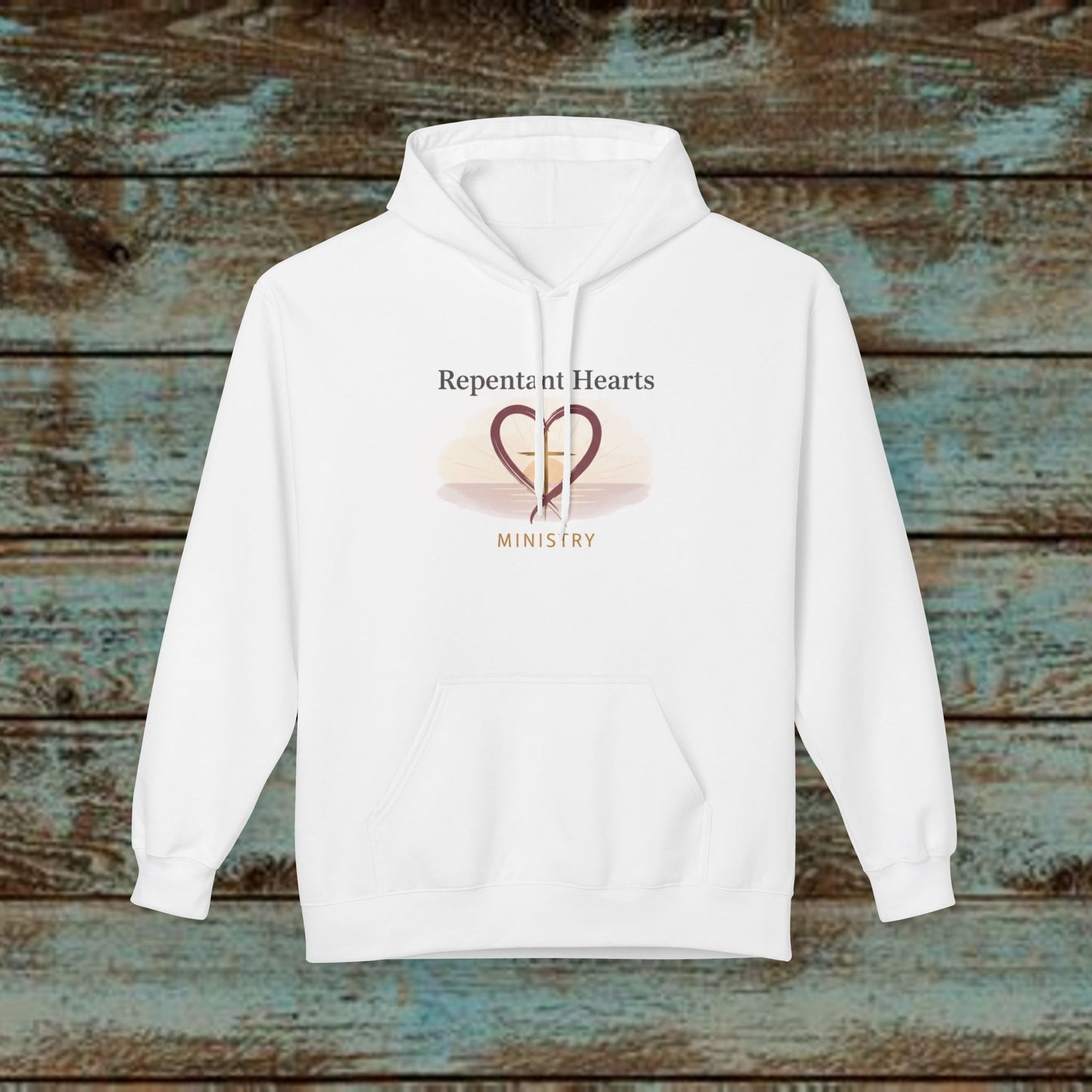 Women's Repentant Hearts Ministry Hoodie — Faith-Based Christian Heart & Cross Pullover