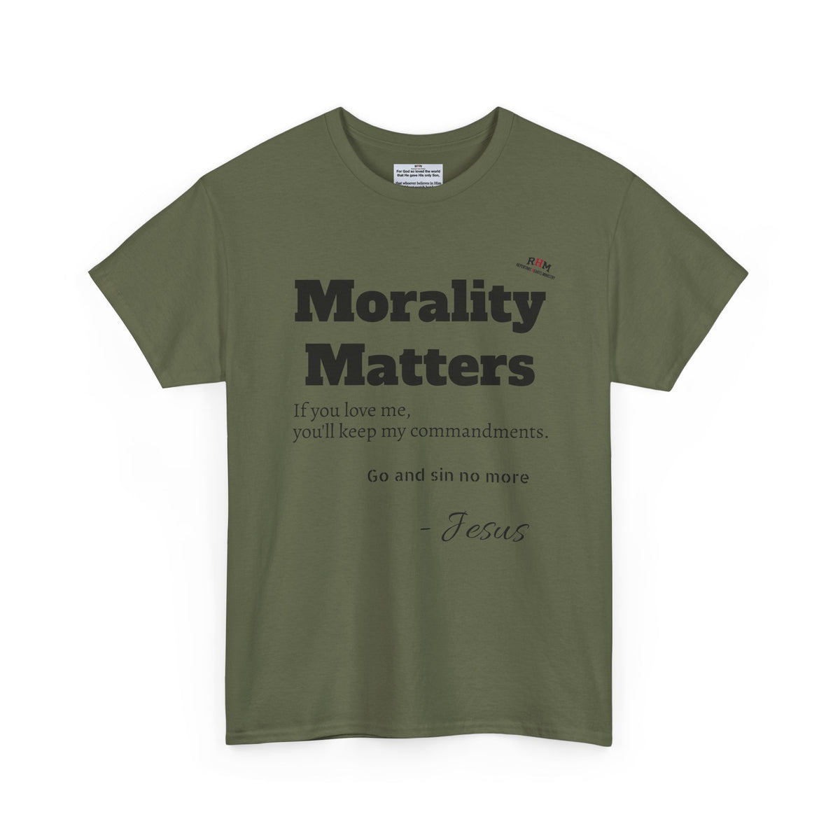Morality Matters- Bible Scripture and John Adam's quote Unisex Heavy Cotton Tee
