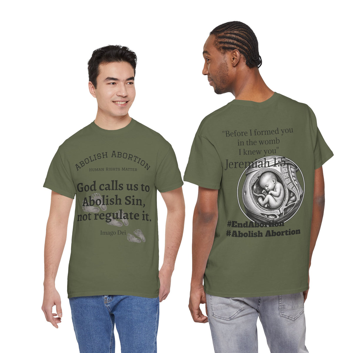 Abolish Abortion II T-Shirt — Jeremiah 1:5 Christian Message