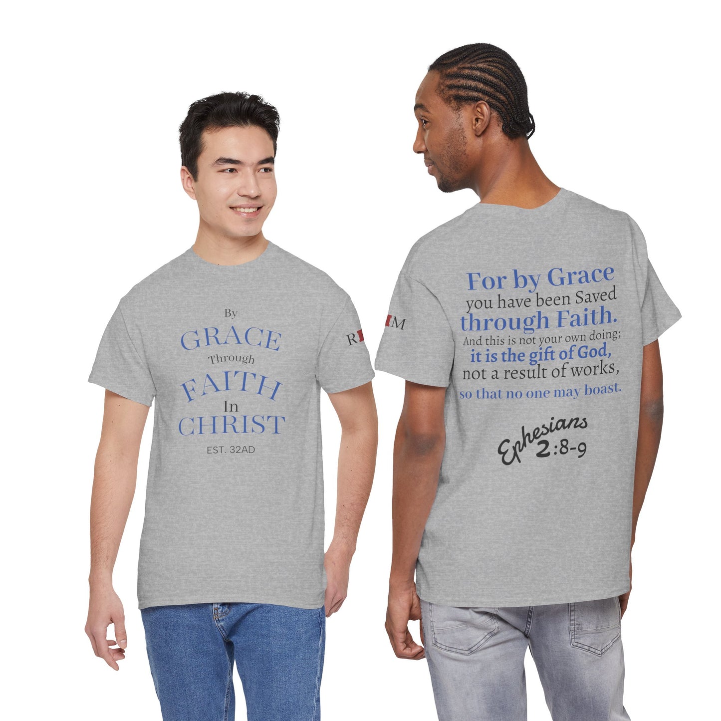 Ephesians 2:8-9 T-Shirt — "By Grace Through Faith in Christ" Christian Tee
