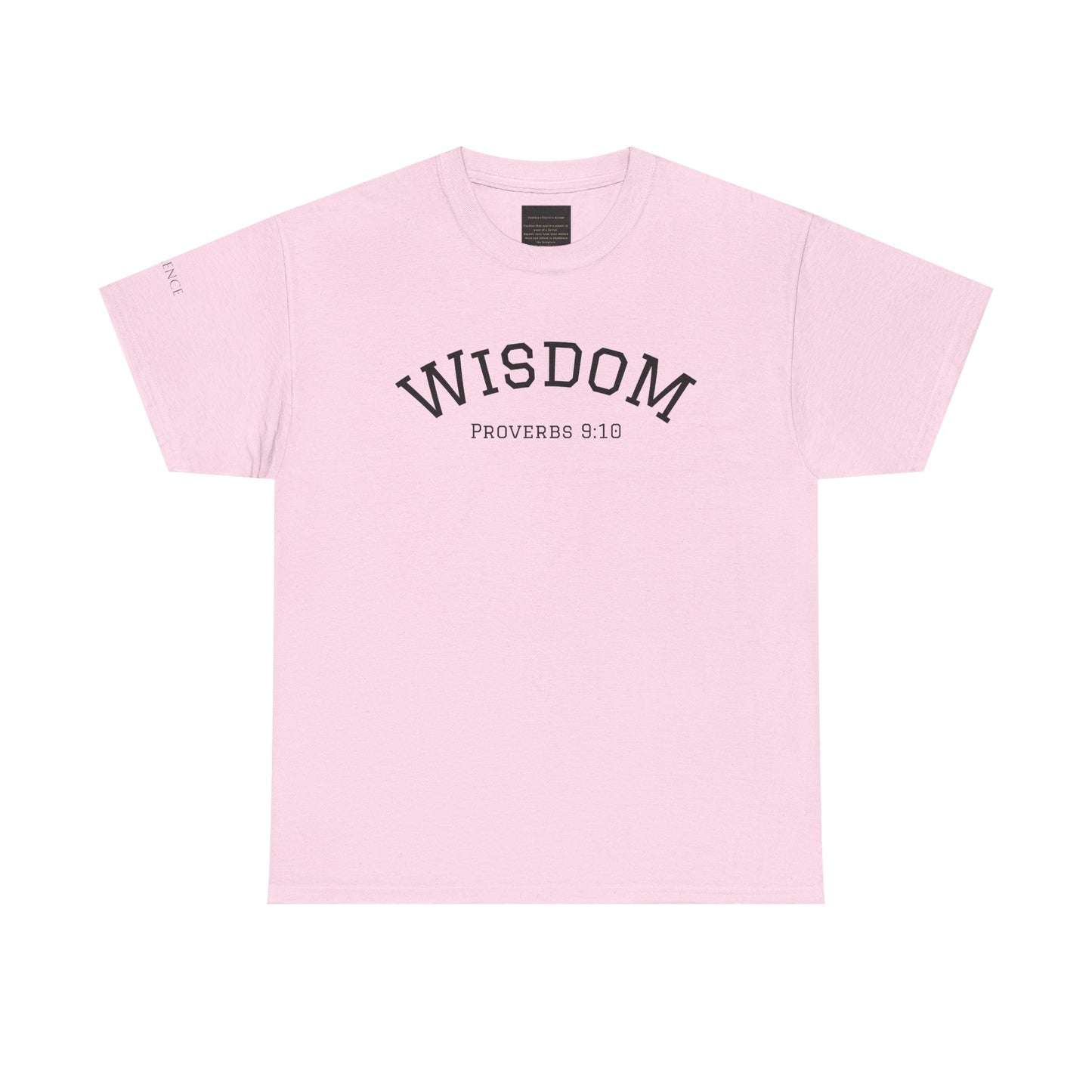 "Wisdom" Proverbs 9:10 T-shirt — "The fear of the Lord is the beginning of wisdom" Christian Scripture