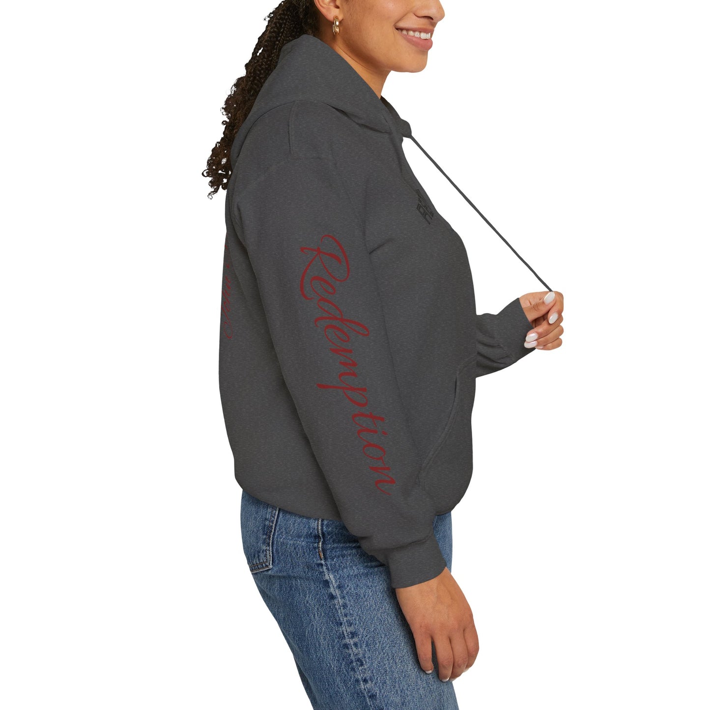 Redemption John 3:16 Hoodie — RHM Pullover with Scripture Back Print
