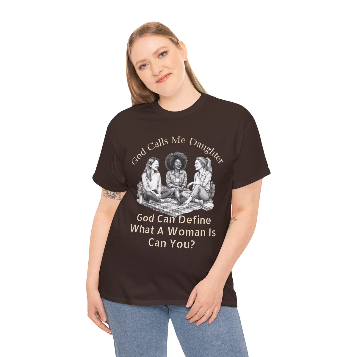 God Calls Me Daughter T-Shirt — "God Can Define What A Woman Is, Can You?" Biblical anti-woke Christian Tee