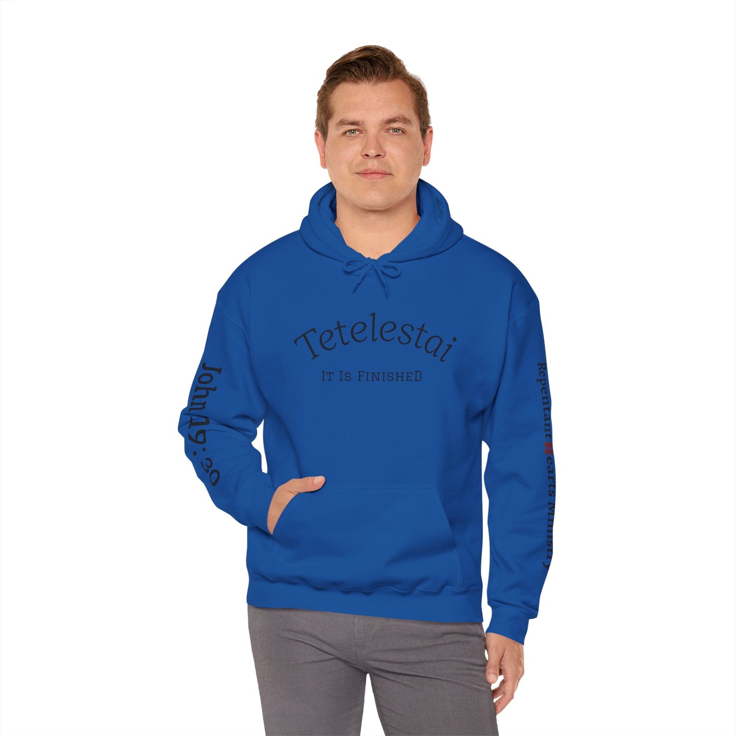 "Tetelestai" -It Is Finished- John 19:30 Hoodie — Christian Scripture Sweatshirt