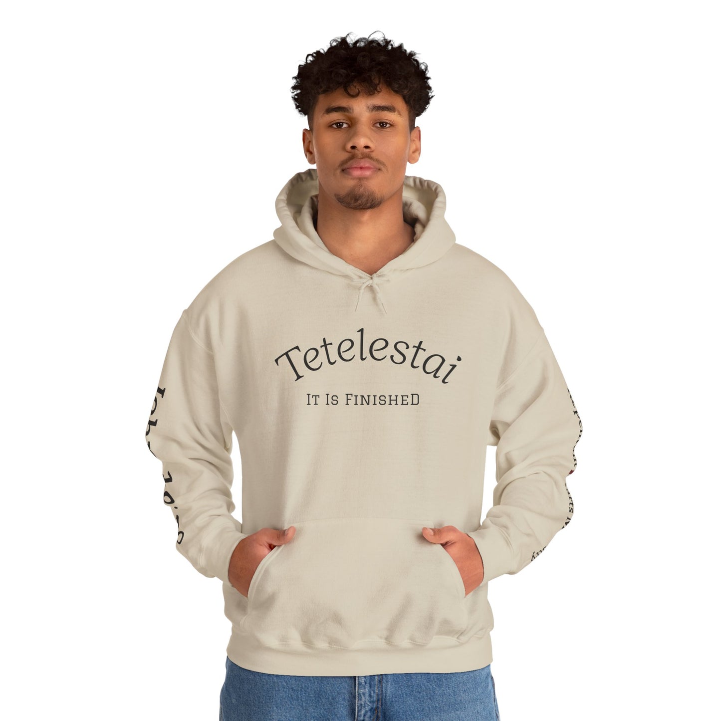 "Tetelestai" -It Is Finished- John 19:30 Hoodie — Christian Scripture Sweatshirt