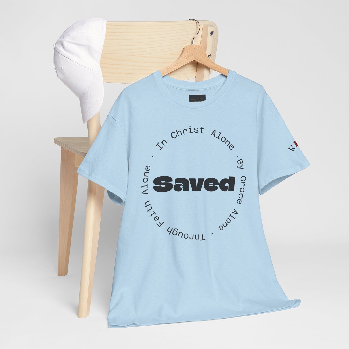 "Saved" Ephesians 2:8 T‑Shirt — Scripture back