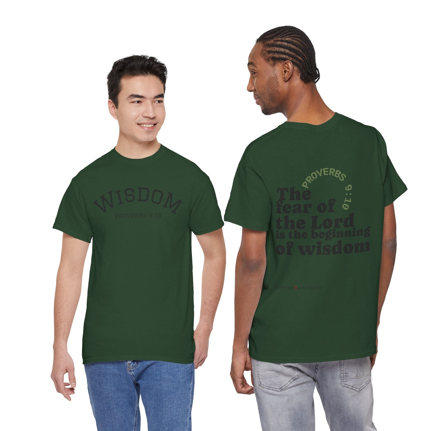 "Wisdom" Proverbs 9:10 T-shirt — "The fear of the Lord is the beginning of wisdom" Christian Scripture