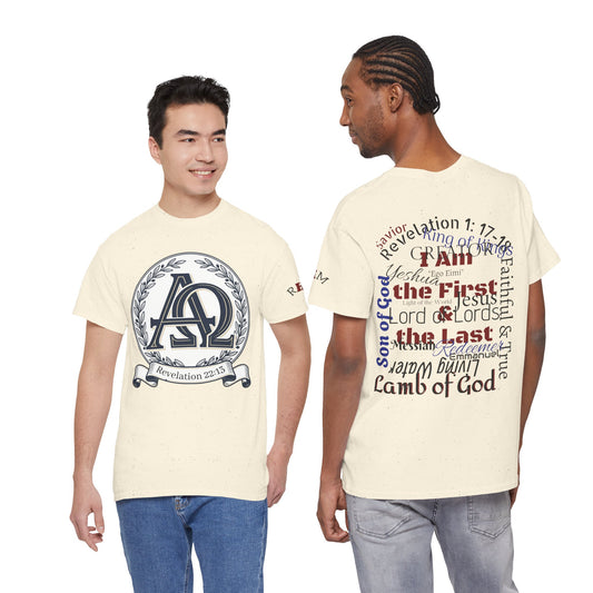 Alpha Omega T-shirt "I Am the First & the Last" Names of Jesus