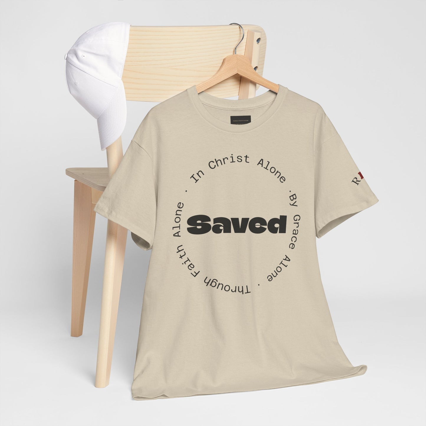 "Saved" Ephesians 2:8 T‑Shirt — Scripture back