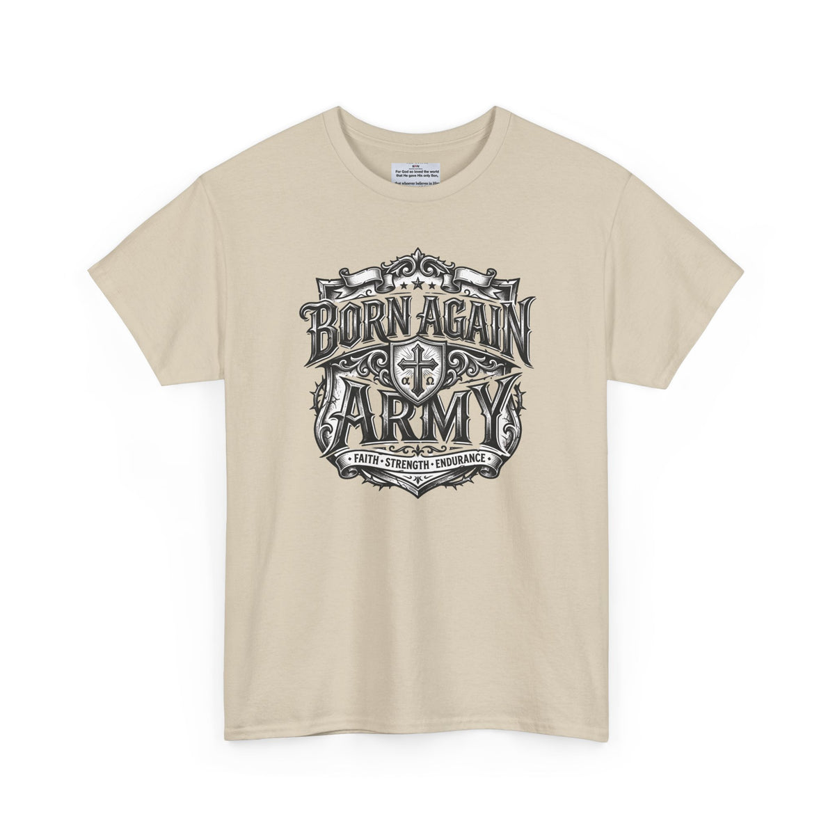 Born Again Army T-Shirt — Christian Faith Graphic Tee (1 Peter 1:23)