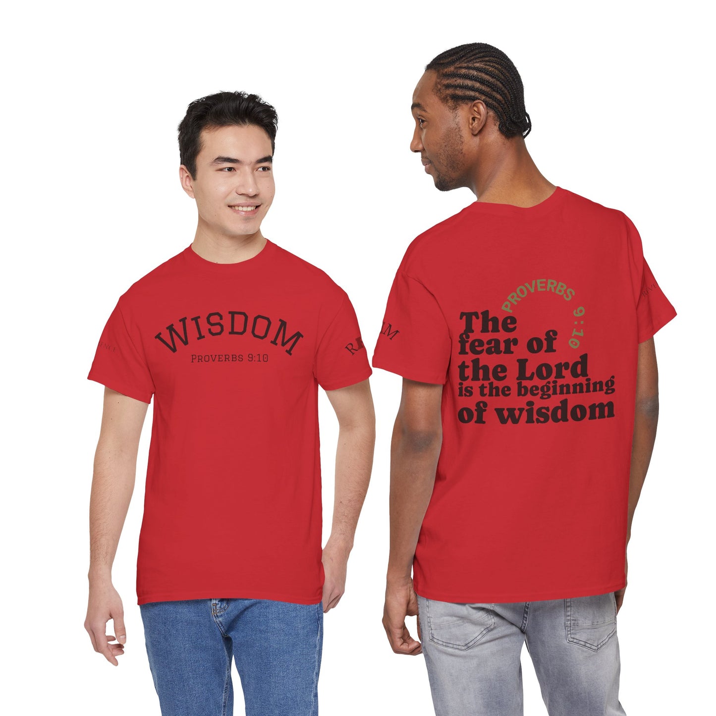 "Wisdom" Proverbs 9:10 T-shirt — "The fear of the Lord is the beginning of wisdom" Christian Scripture