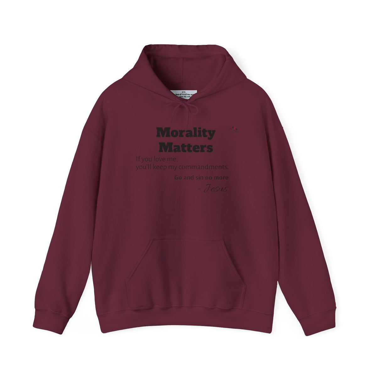 Morality Matters Hoodie — Jesus & John Adam's Quote Sweatshirt