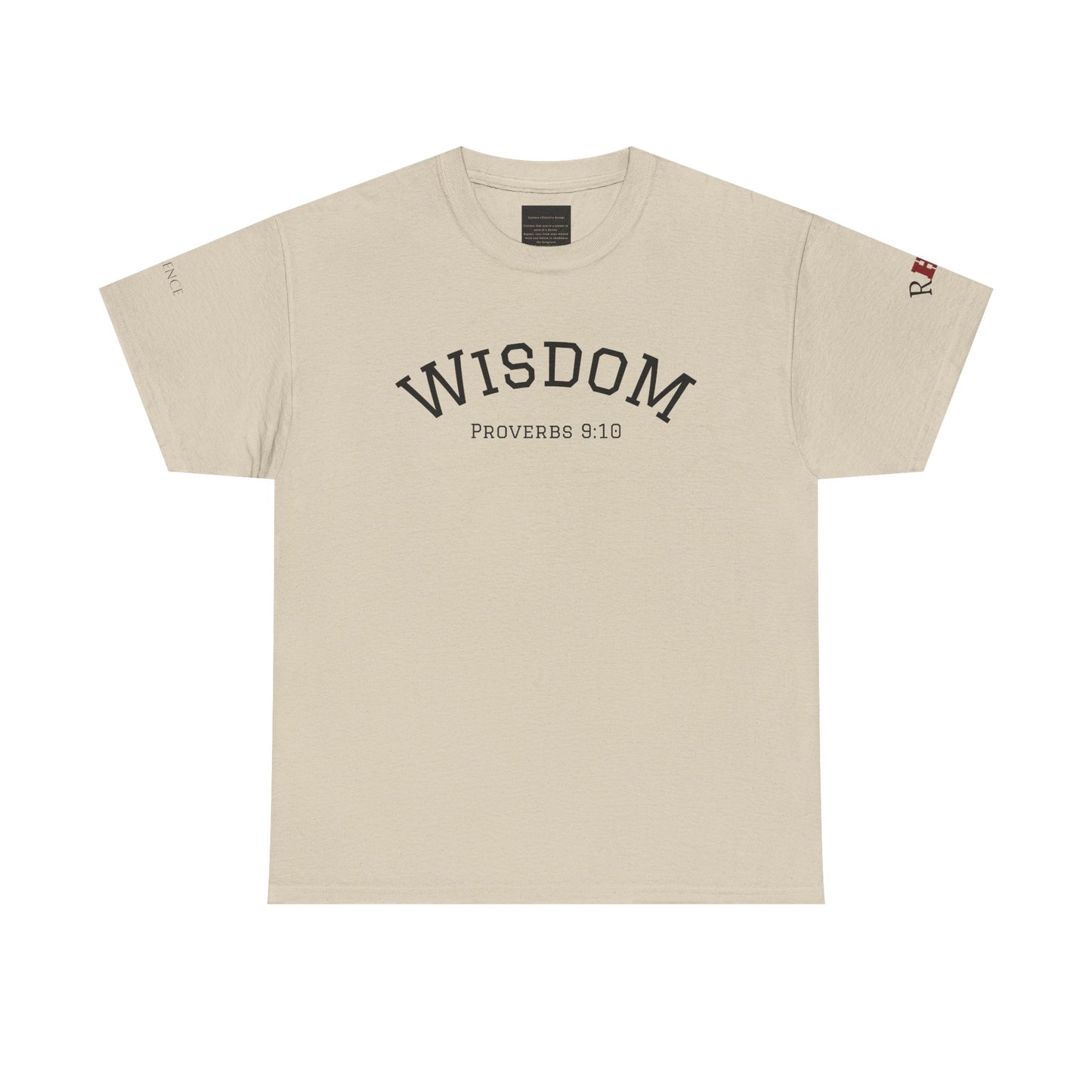 "Wisdom" Proverbs 9:10 T-shirt — "The fear of the Lord is the beginning of wisdom" Christian Scripture