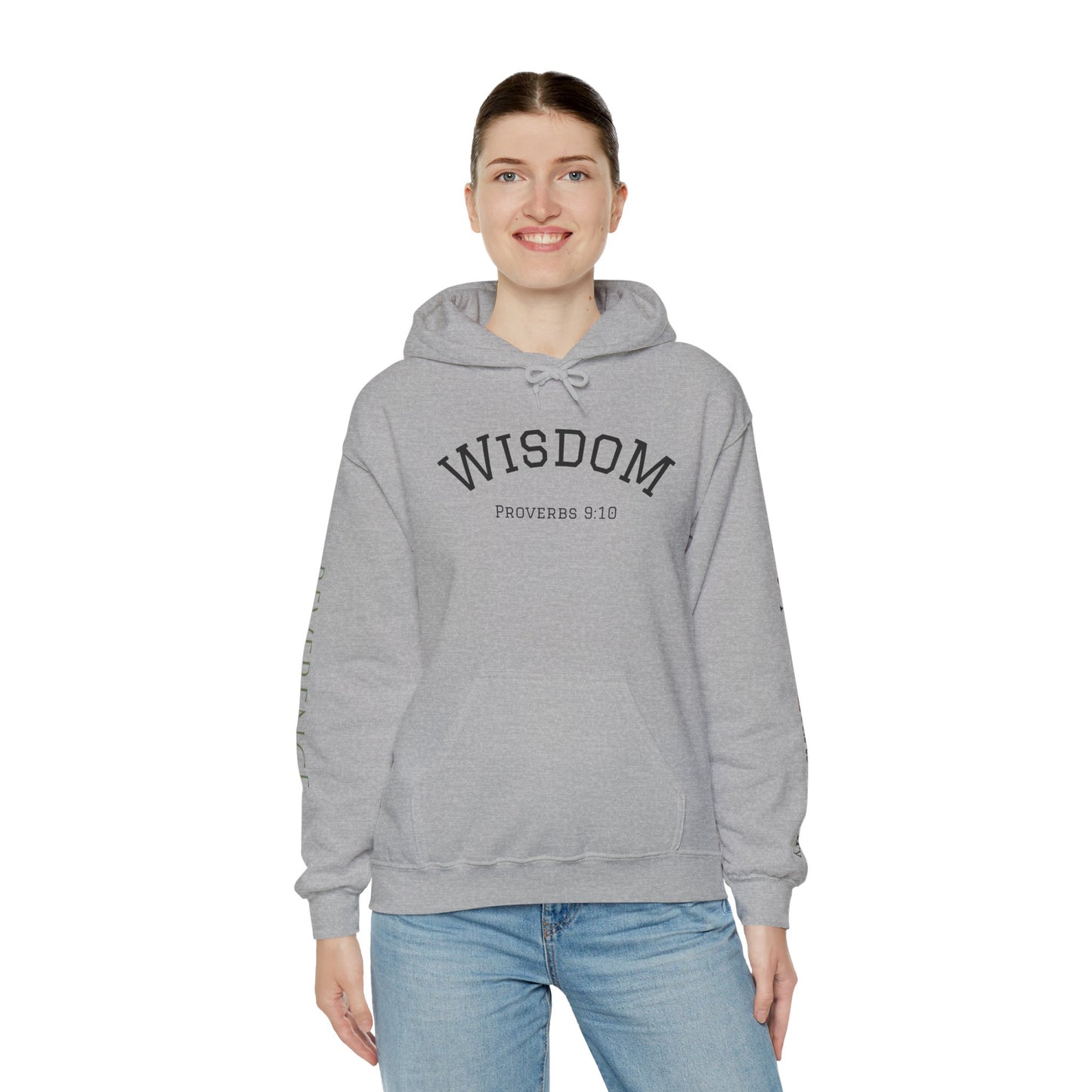 "Wisdom" Fear the Lord Proverbs 9:10 Hoodie — Scripture "Reverence"