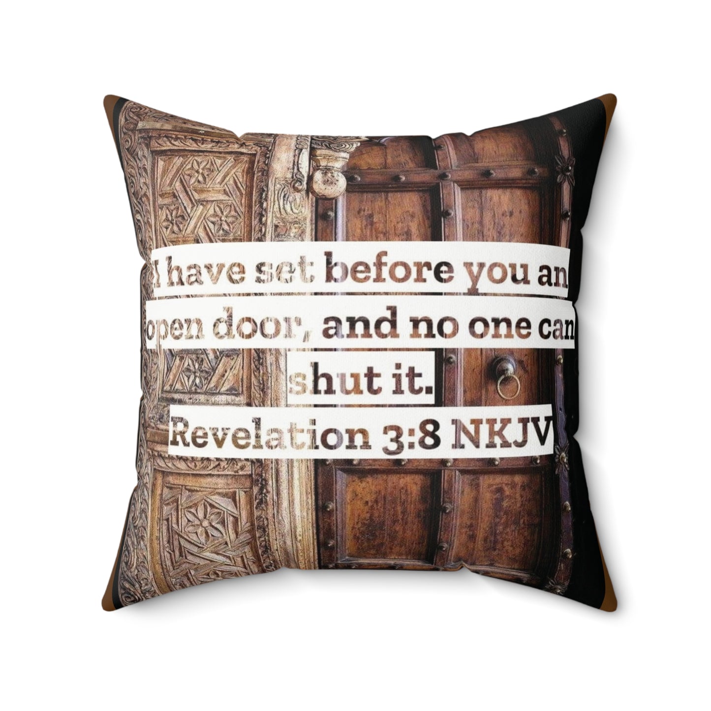 Open Door Pillow - 3:8 Revelation Scripture Decor- Square Design