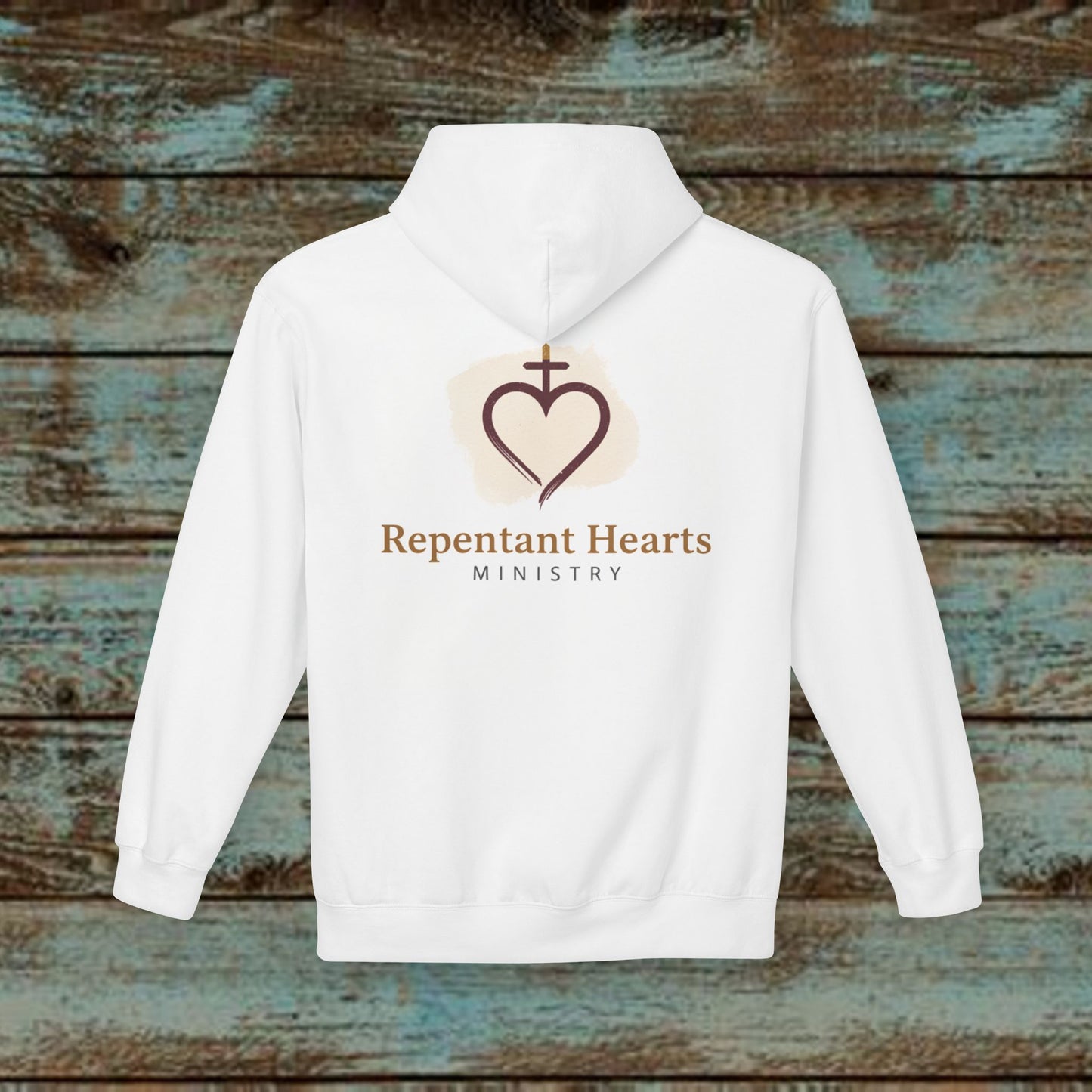 Women's Repentant Hearts Ministry Hoodie — Faith-Based Christian Heart & Cross Pullover