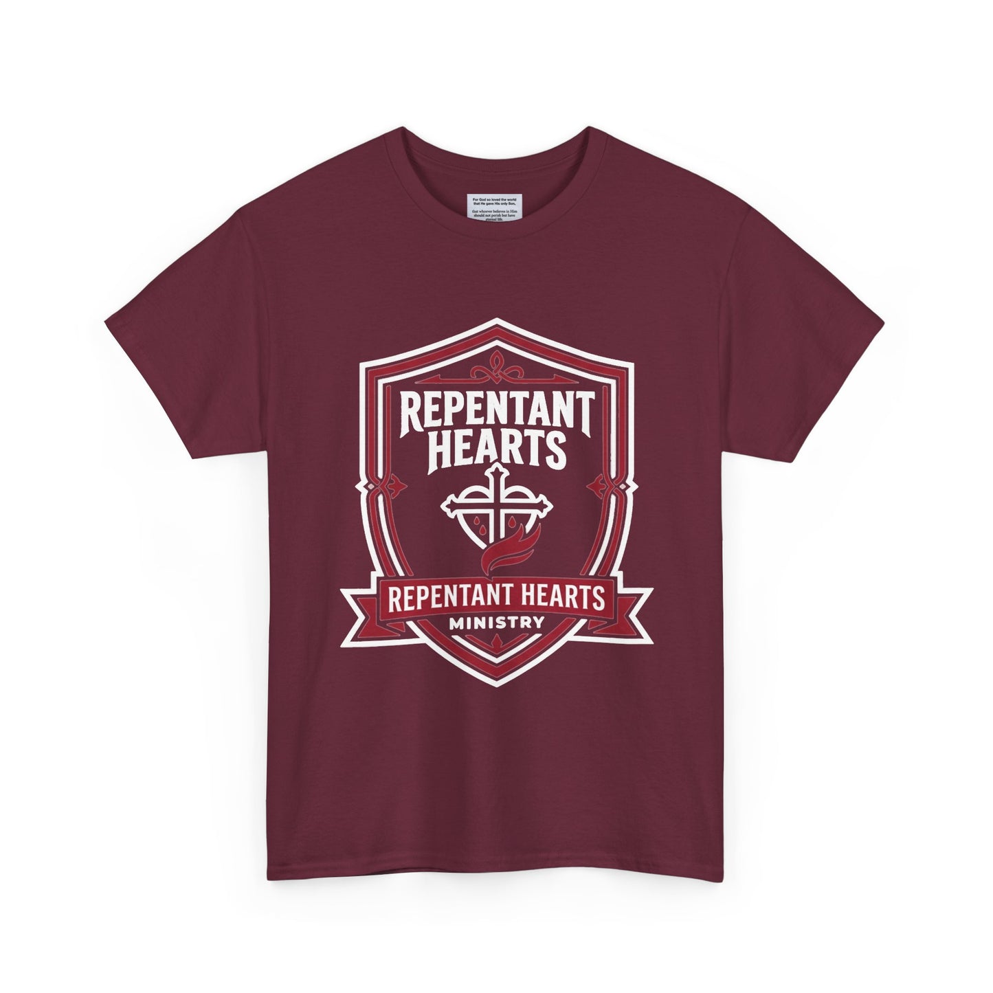 Rev 2:5 T-Shirt- Repentant Hearts Ministry Tee — RHM Logo & Menorah Back Print