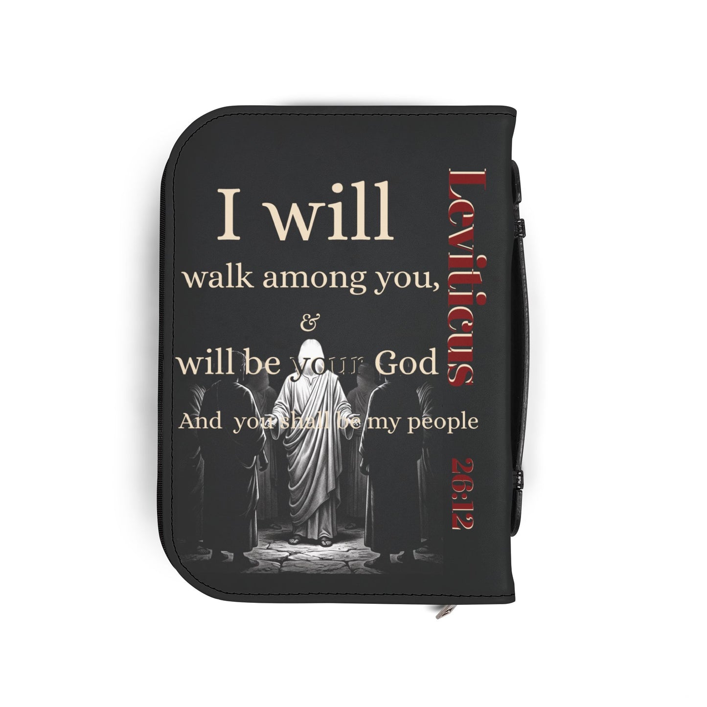 Bible Cover/ Case - Ephesians 6:10-13 & Lev. 26:12 RHM
