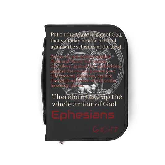 Bible Cover/ Case - Ephesians 6:10-13 & Lev. 26:12 RHM