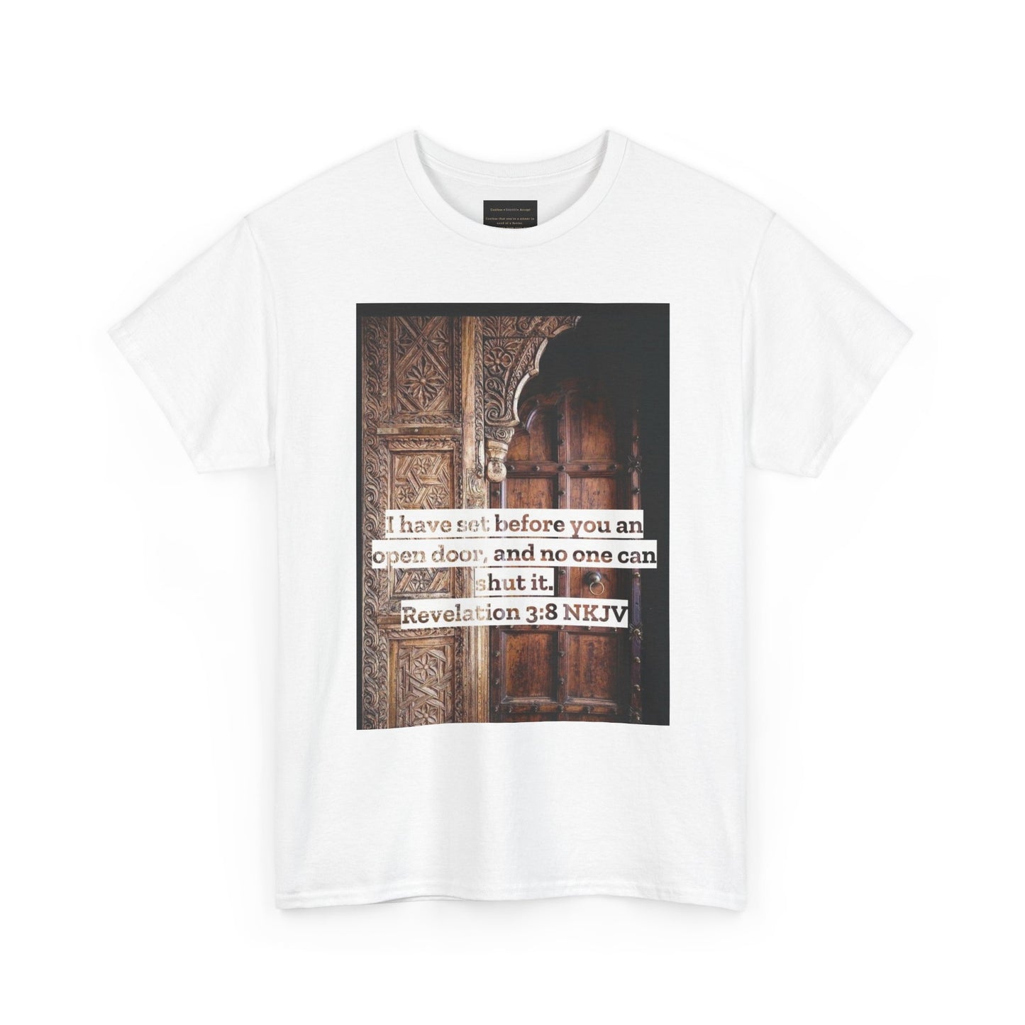 Open Door Unisex Heavy Cotton Tee - Biblical Revelation 3:8 NKJV Design