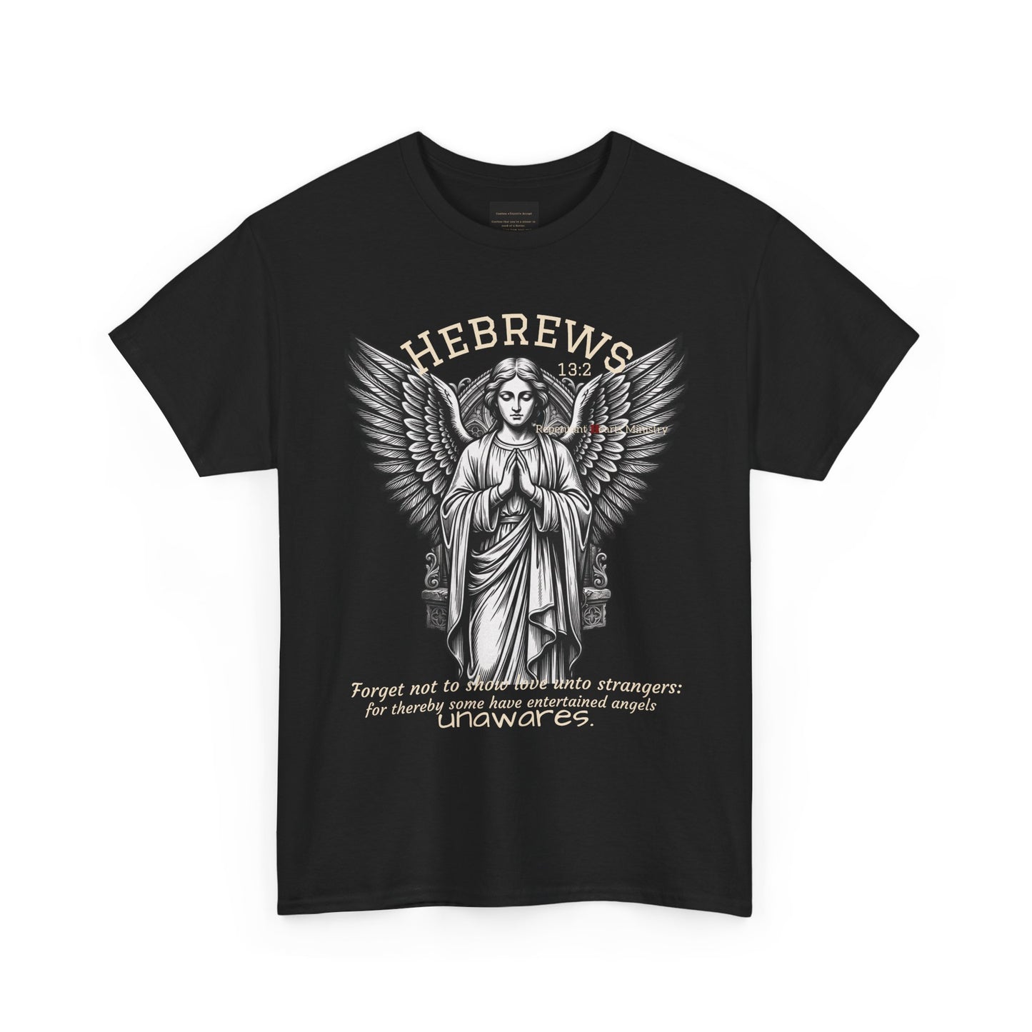 Hebrews 13:2 Angel Graphic Tee — Christian Faith Bible Verse Shirt