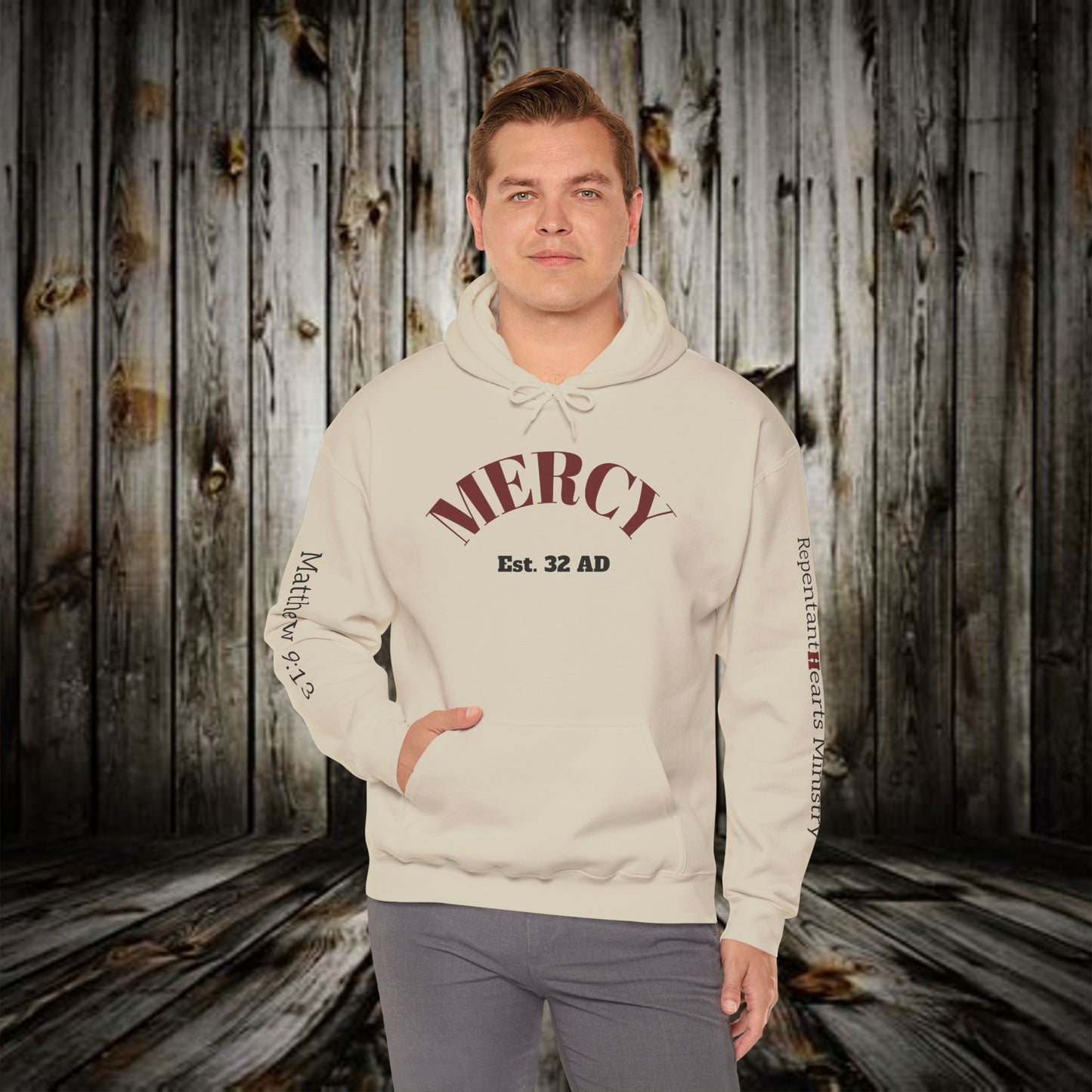 Mercy Hoodie — (Matthew 9:13) 'I Desire Mercy' Scripture Pullover