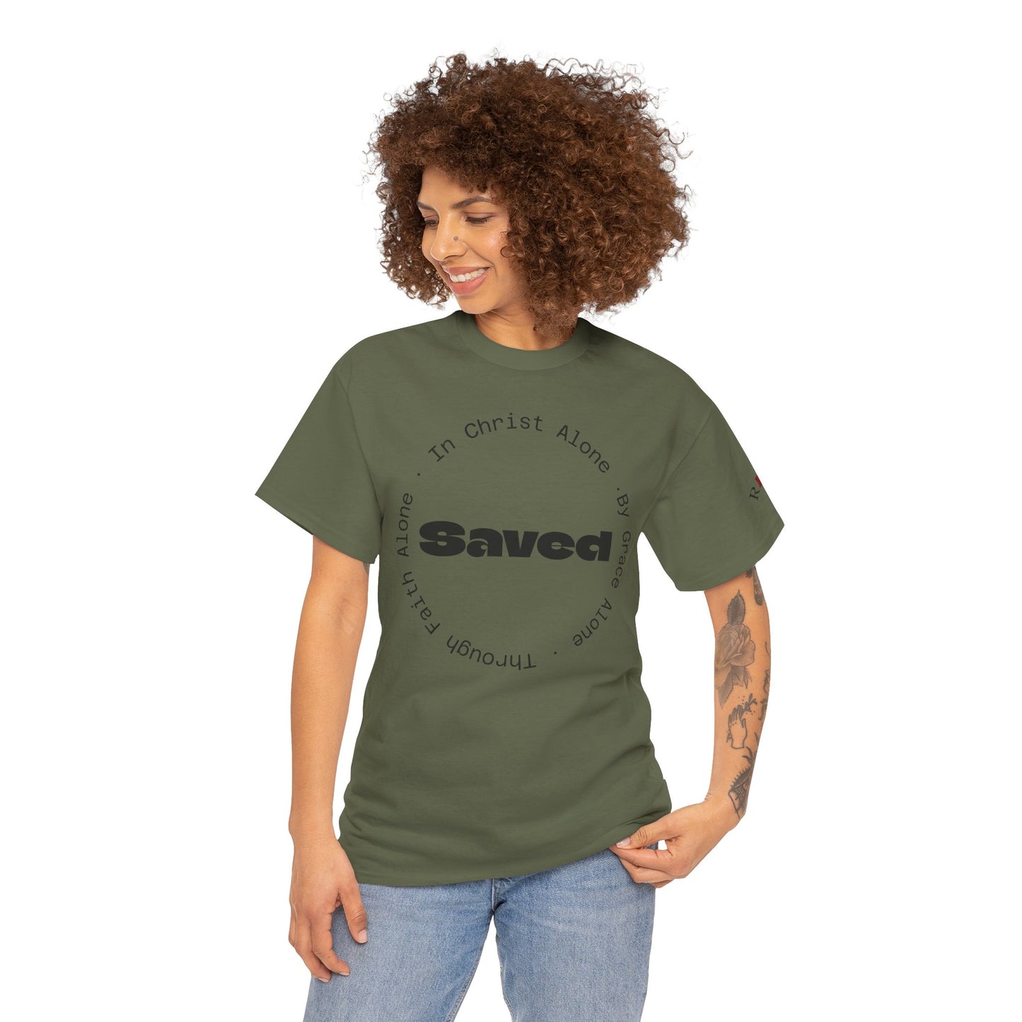 "Saved" Ephesians 2:8 T‑Shirt — Scripture back