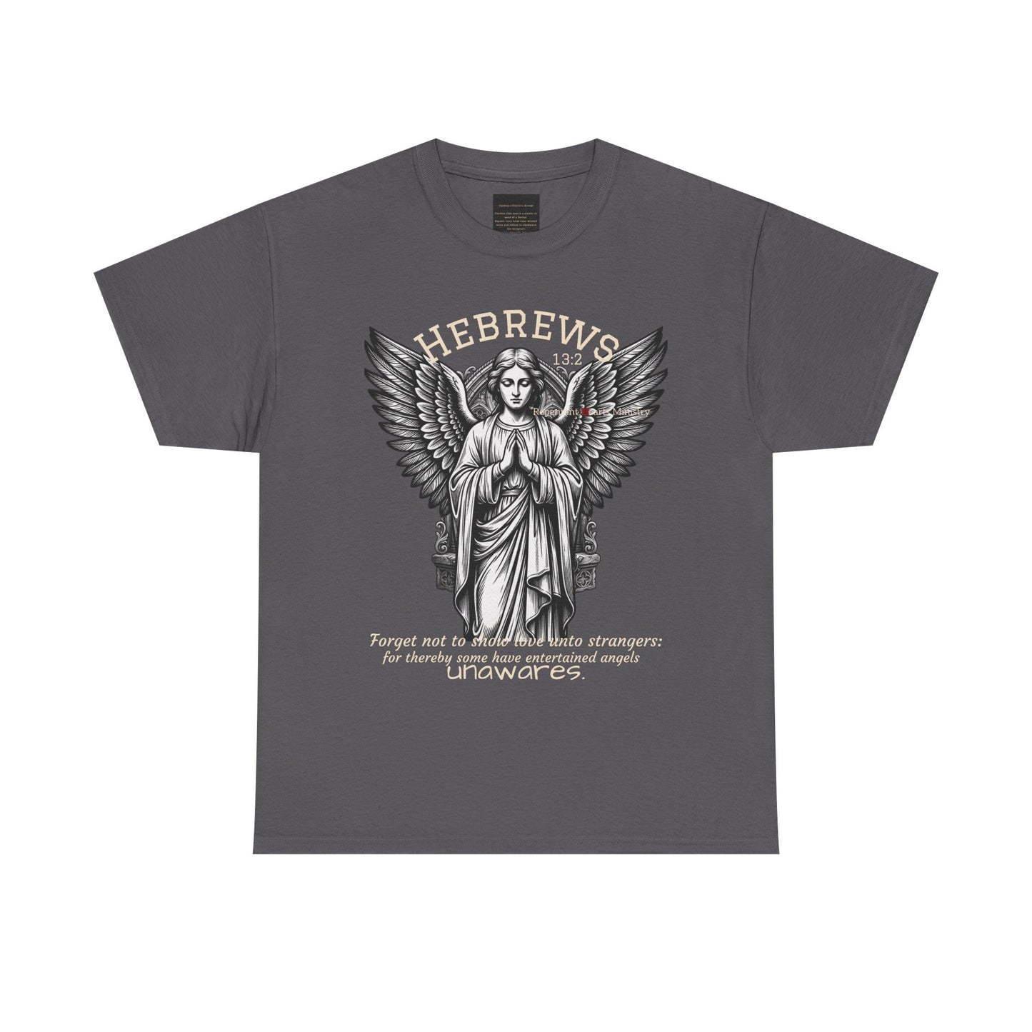 Hebrews 13:2 Angel Graphic Tee — Christian Faith Bible Verse Shirt
