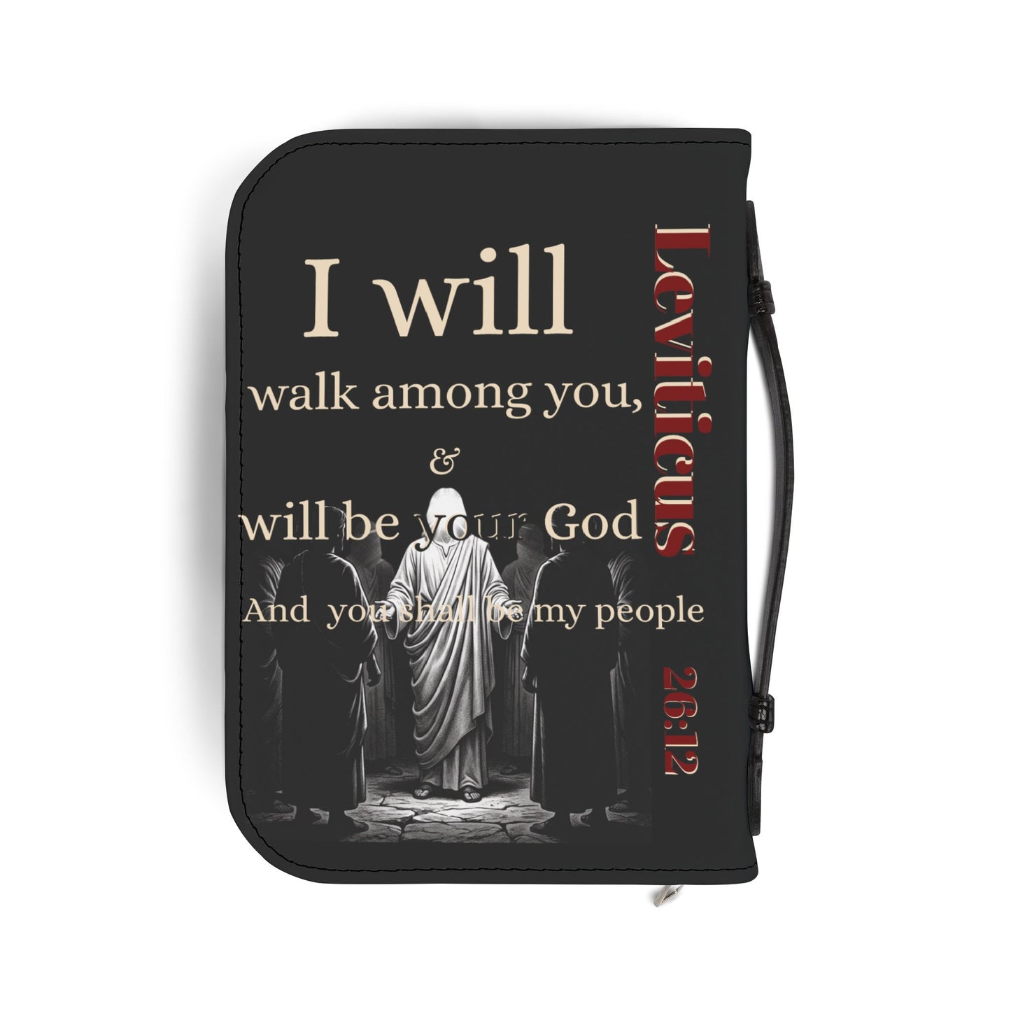 Bible Cover/ Case - Ephesians 6:10-13 & Lev. 26:12 RHM