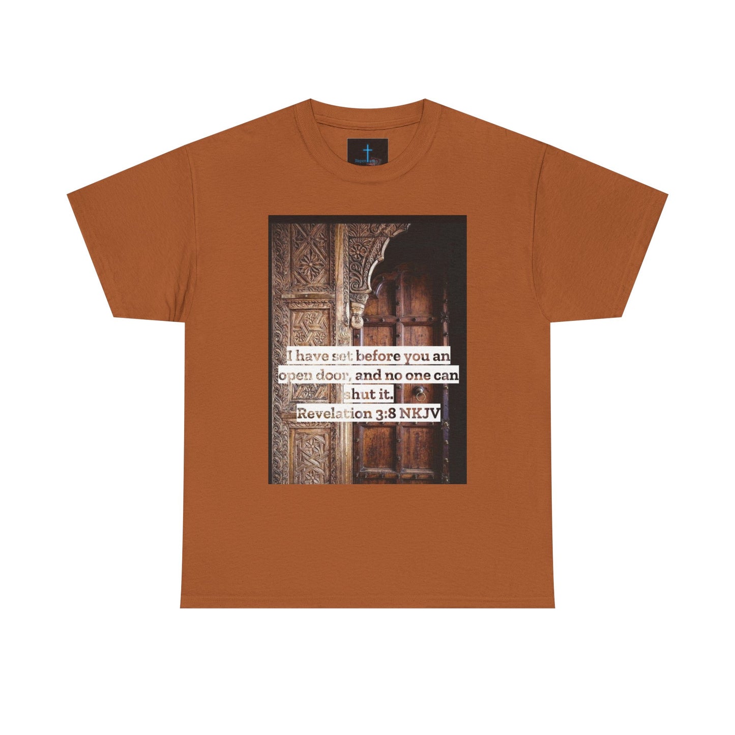 Open Door Unisex Heavy Cotton Tee - Biblical Revelation 3:8 NKJV Design