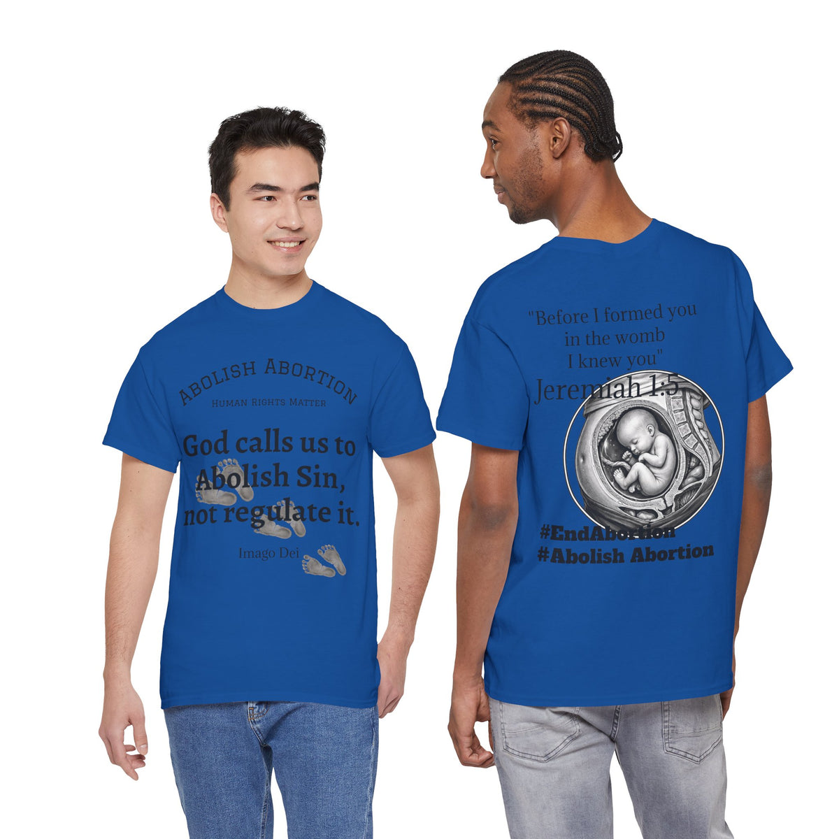 Abolish Abortion II T-Shirt — Jeremiah 1:5 Christian Message