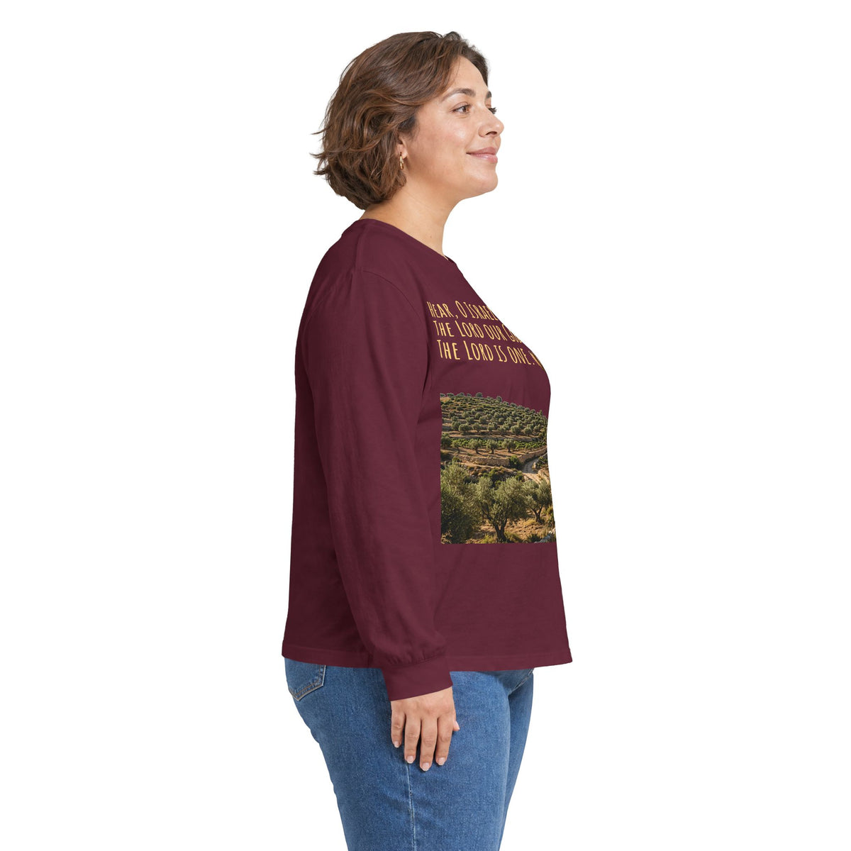 Shema Prayer: Hear, O Israel Long Sleeve T-shirt — Blowing the shofar