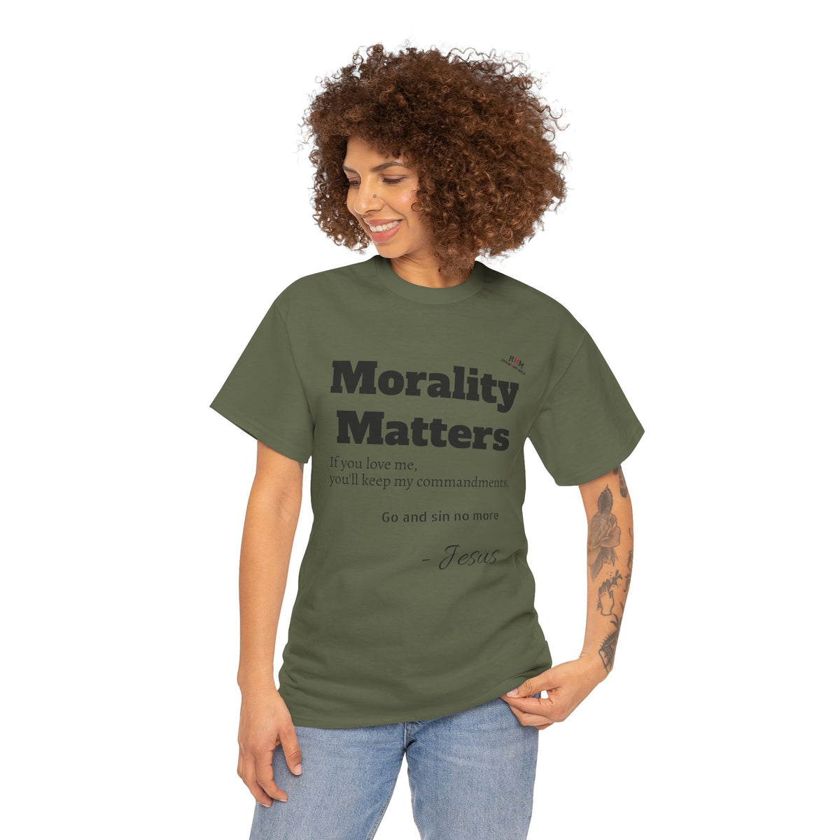 Morality Matters- Bible Scripture and John Adam's quote Unisex Heavy Cotton Tee
