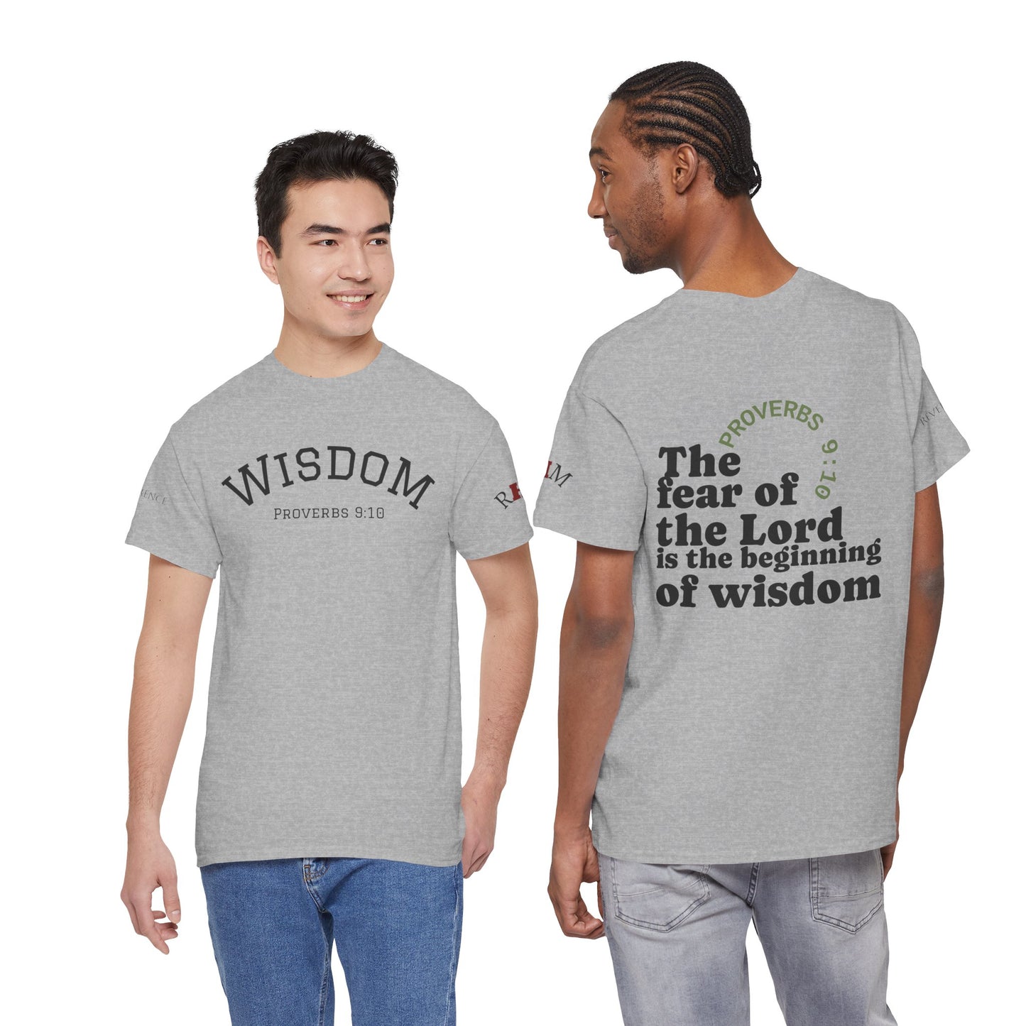 "Wisdom" Proverbs 9:10 T-shirt — "The fear of the Lord is the beginning of wisdom" Christian Scripture