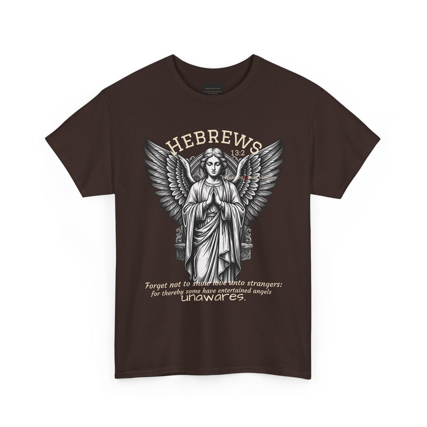 Hebrews 13:2 Angel Graphic Tee — Christian Faith Bible Verse Shirt