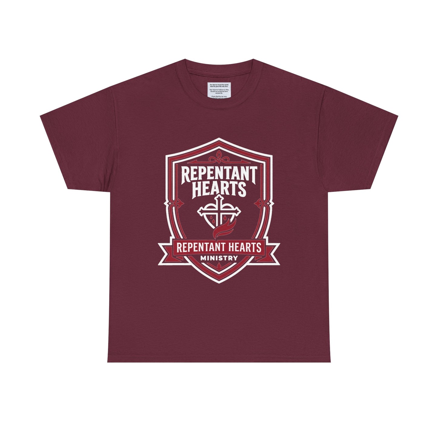 Rev 2:5 T-Shirt- Repentant Hearts Ministry Tee — RHM Logo & Menorah Back Print