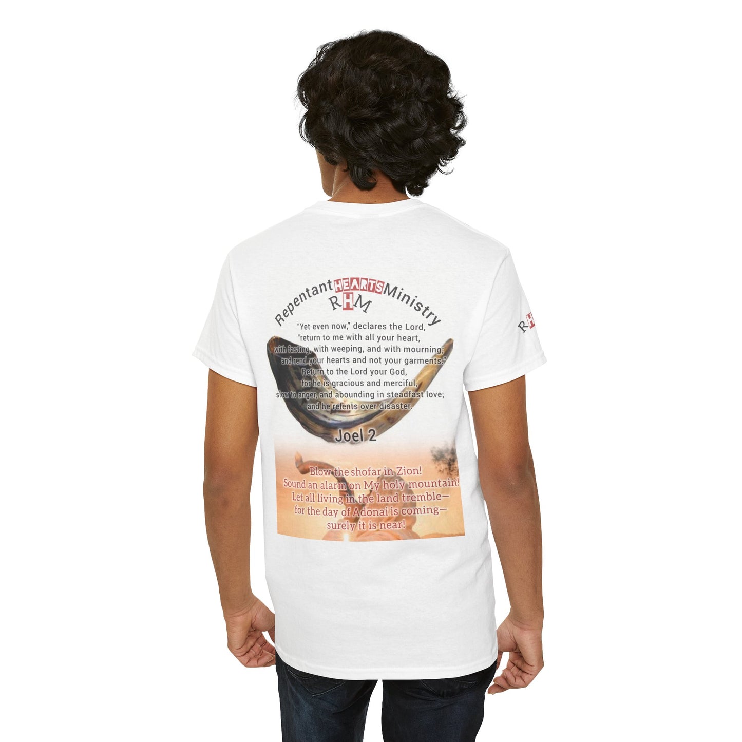Biblical- Repentant Hearts Ministry T‑Shirt —  Christian Tee with Scripture & Shofar Design