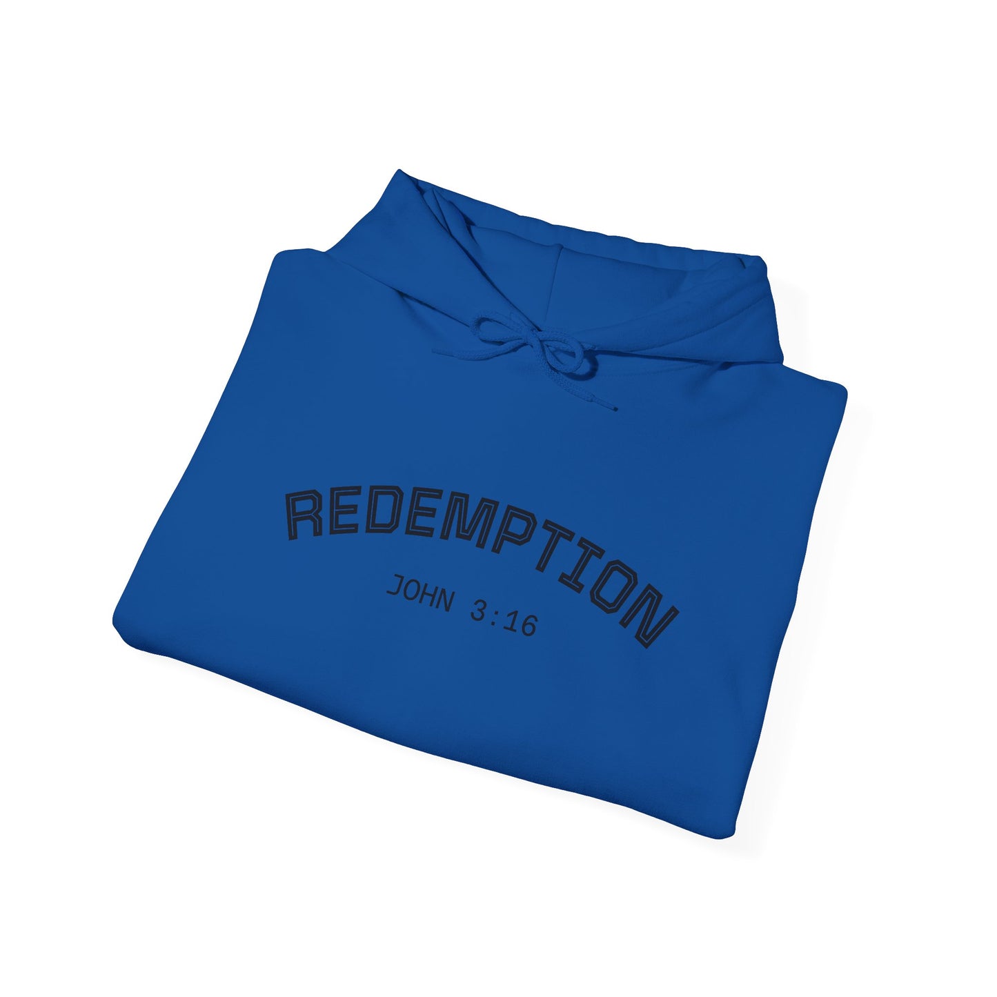 Redemption John 3:16 Hoodie — RHM Pullover with Scripture Back Print