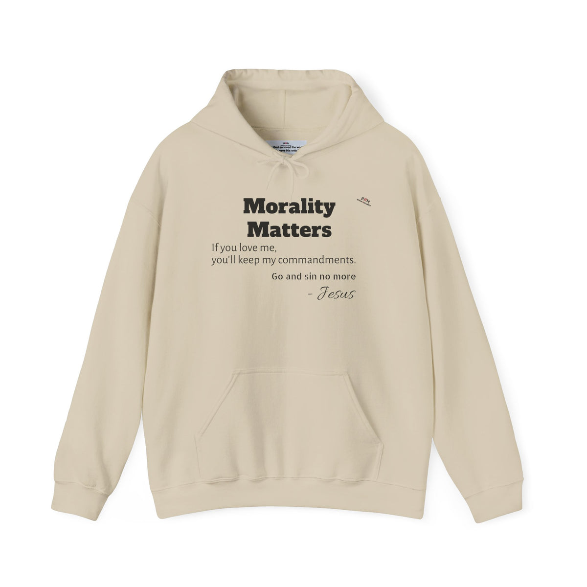 Morality Matters Hoodie — Jesus & John Adam's Quote Sweatshirt
