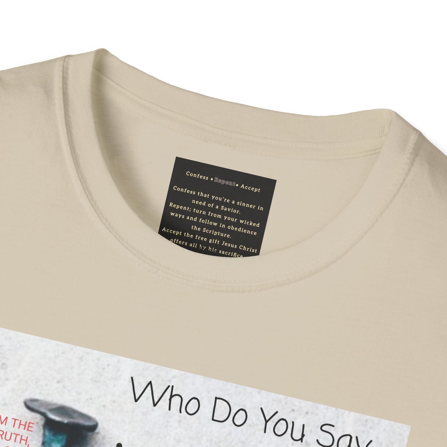 'Who Do You Say I Am' Unisex Softstyle Christian T-Shirt