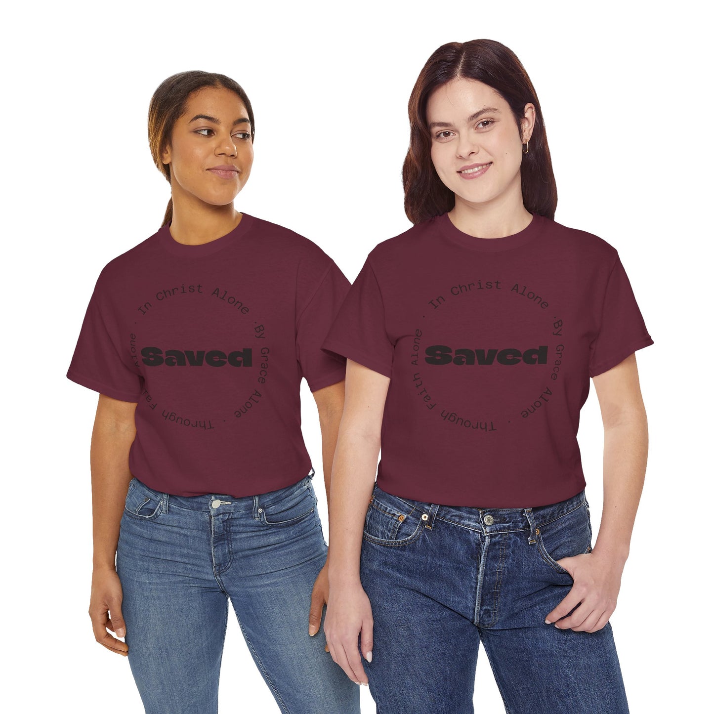 "Saved" Ephesians 2:8 T‑Shirt — Scripture back