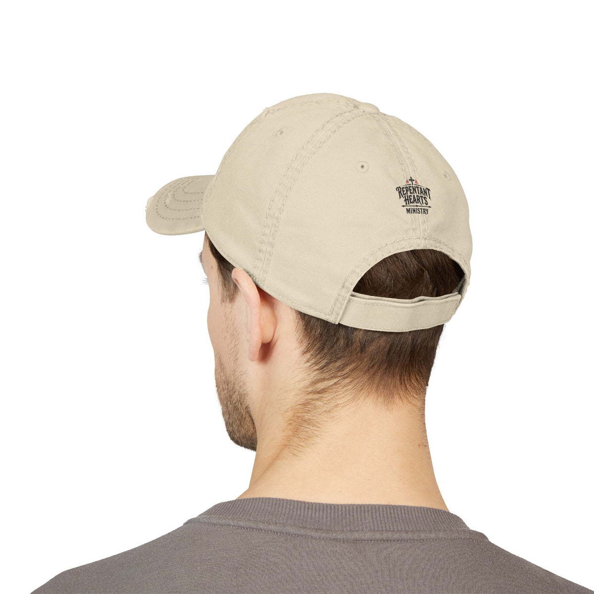 Hat: Israel ('ישראל') Hebrew — Distressed Embroidered Hat