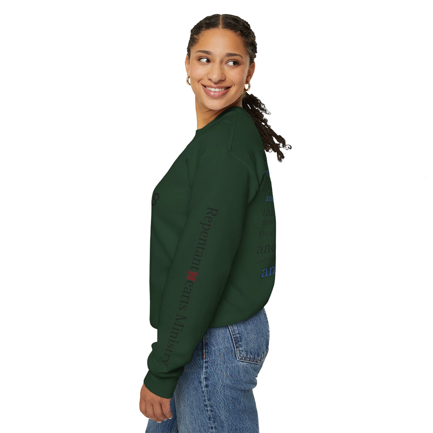 Forgiveness Crewneck Sweatshirt (Romans 10:9) — Christian Faith Verse Pullover