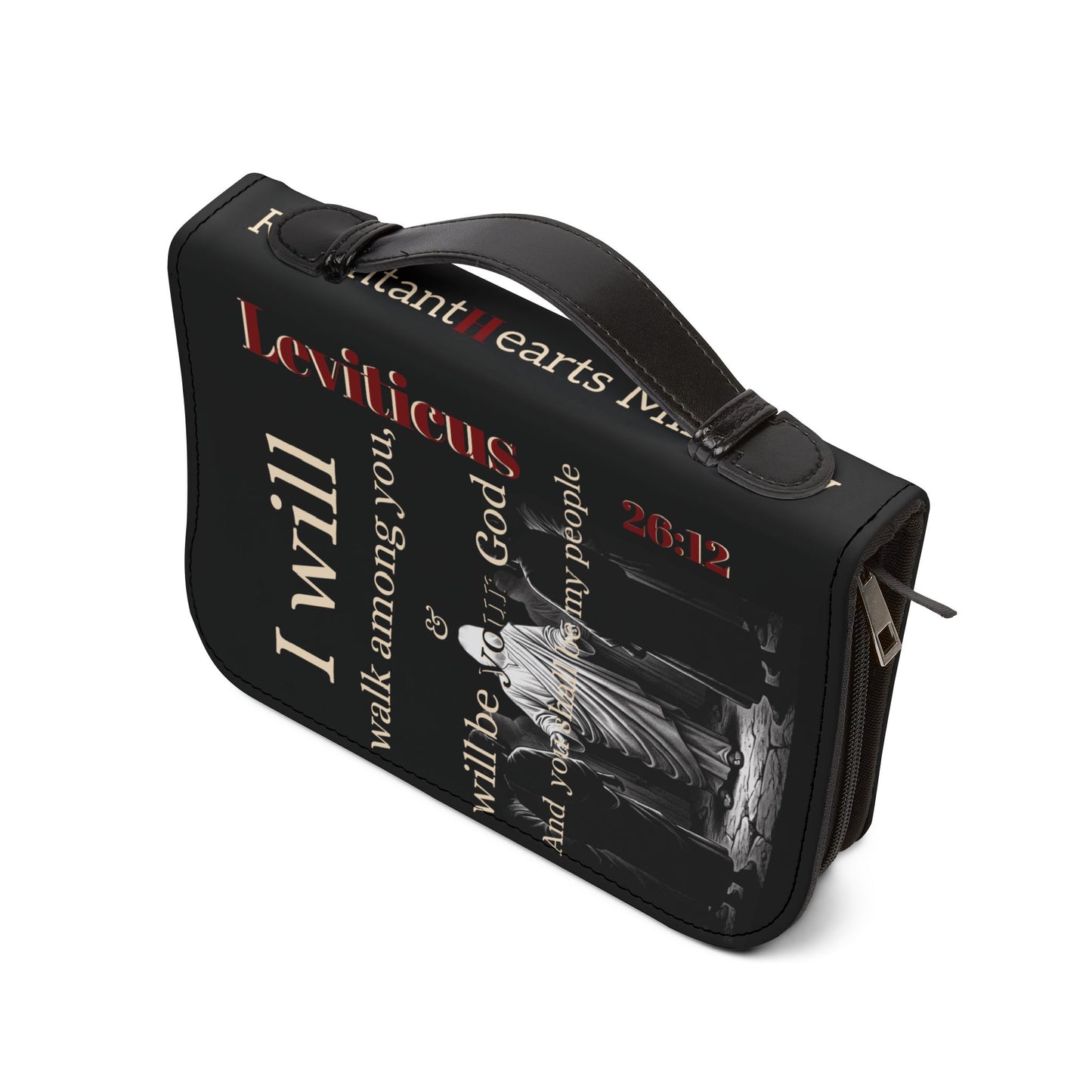 Bible Cover/ Case - Ephesians 6:10-13 & Lev. 26:12 RHM